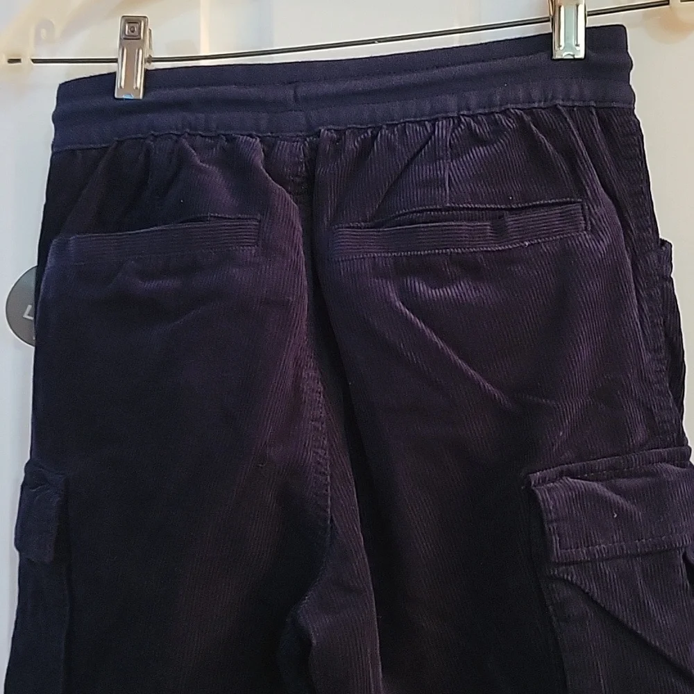 Gap boys navy elastic waist corduroy cargo lined joggers  xxl
